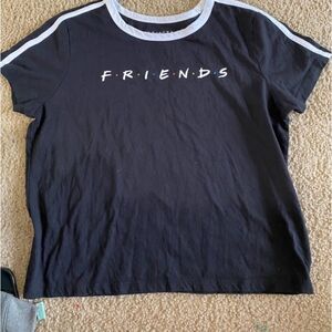 Juniors Black and White Friends Tv Show Tshirt